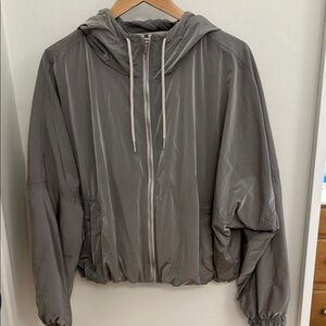 Gray Hooded Zip-Up Jacket